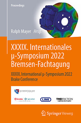 Couverture cartonnée XXXIX. Internationales -Symposium 2022 Bremsen-Fachtagung de 