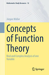 Couverture cartonnée Concepts of Function Theory de Jürgen Müller