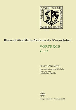 Kartonierter Einband Der architekturgeschichtliche Ursprung der christlichen Basilika von Ernst Langlotz