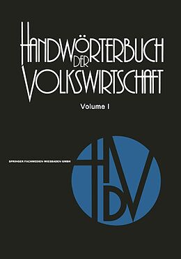 E-Book (pdf) Handwörterbuch der Volkswirtschaft von Rolf Rettig, Friedrich Golter, Eduard Mändle