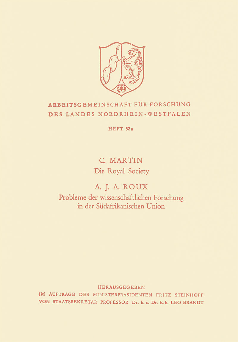 Die Royal Society. Probleme der wissenschaftlichen Forschung in der Südafrikanischen Union