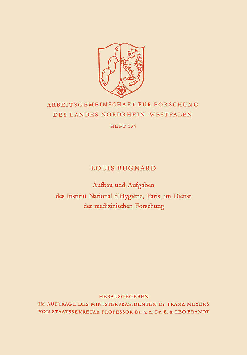 Aufbau und Aufgaben des Institut National dHygiène, Paris, im Dienst der medizinischen Forschung