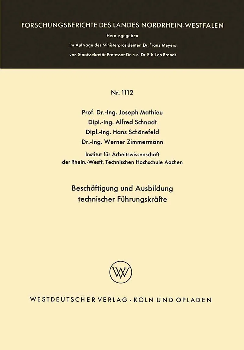 Beschäftigung und Ausbildung technischer Führungskräfte