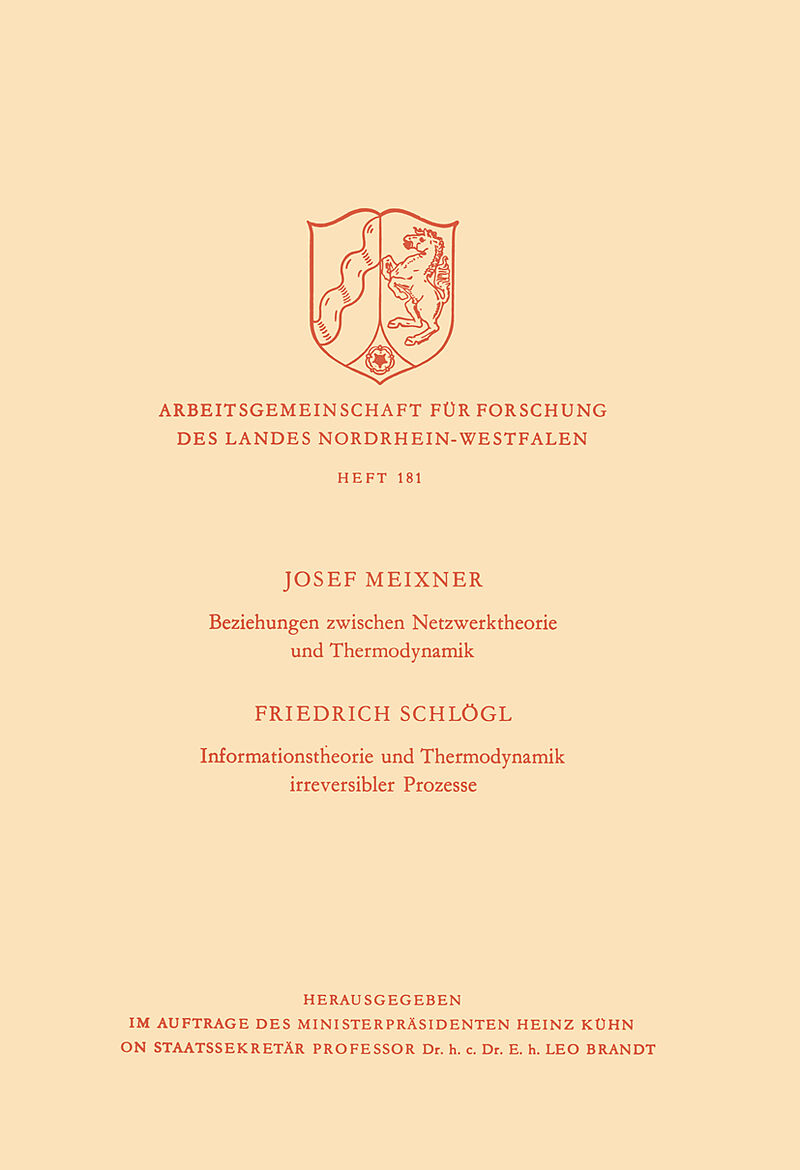 Beziehungen zwischen Netzwerktheorie und Thermodynamik / Informationstheorie und Thermodynamik irreversibler Prozesse
