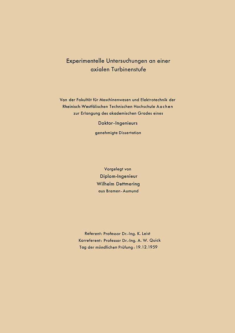 Experimentelle Untersuchungen an einer axialen Turbinenstufe
