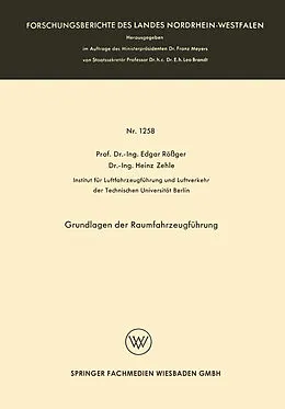 Kartonierter Einband Grundlagen der Raumfahrzeugführung von Edgar Rößger