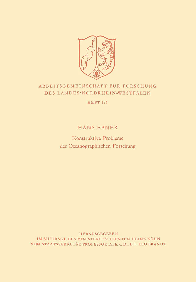Konstruktive Probleme der Ozeanographischen Forschung