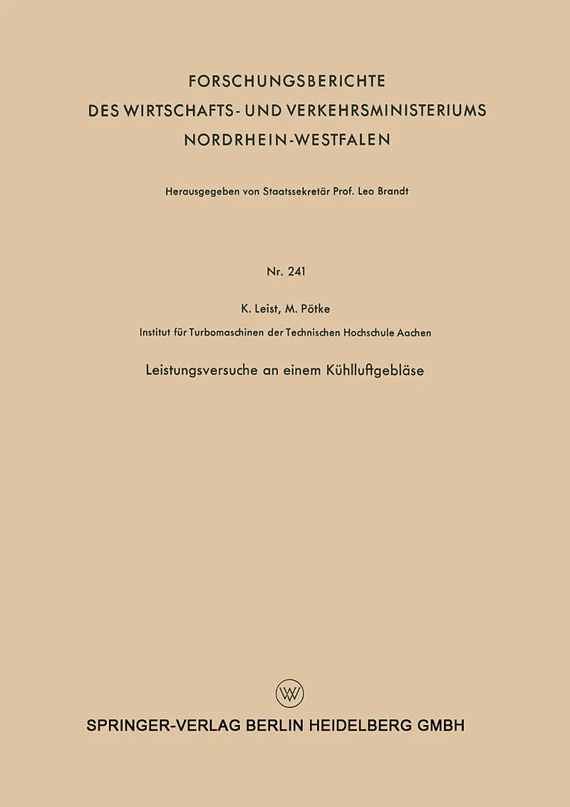 Leistungsversuche an einem Kühlluftgebläse