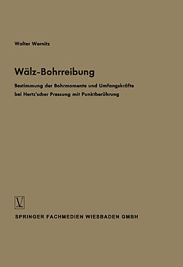 Kartonierter Einband Wälz-Bohrreibung von Walter Wernitz