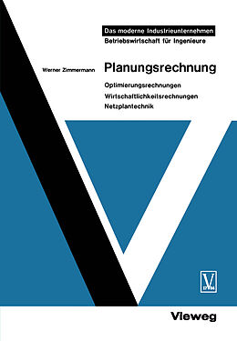 Kartonierter Einband Planungsrechnung von Werner Zimmermann
