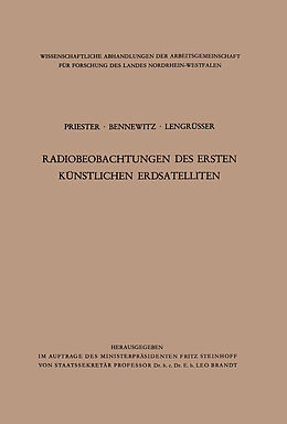 Kartonierter Einband Radiobeobachtungen des ersten künstlichen Erdsatelliten von Wolfgang Priester