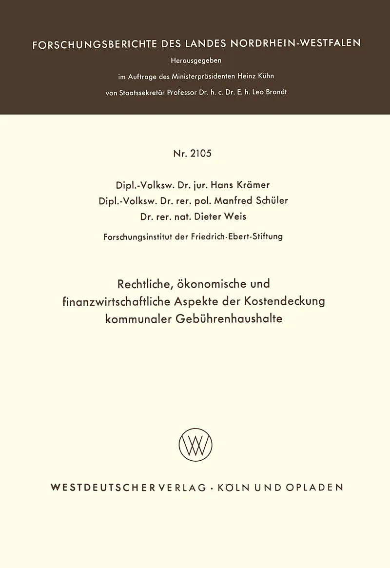 Rechtliche, ökonomische und finanzwirtschaftliche Aspekte der Kostendeckung kommunaler Gebührenhaushalte