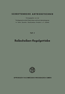 Kartonierter Einband Reibscheiben-Regelgetriebe von W. Thomas, Gustav Niemann