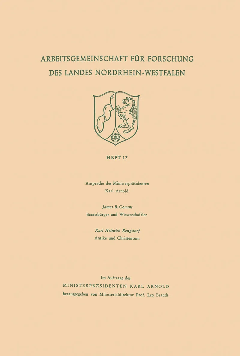 Ansprache des Ministerpräsidenten. Staatsbürger und Wissenschaftler. Antike und Christentum