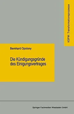 E-Book (pdf) Die Kündigungsgründe des Einigungsvertrages von Bernhard Opolony