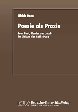 Kartonierter Einband Poesie als Praxis von Ulrich Rose