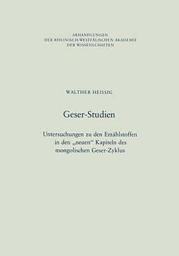 Kartonierter Einband Geser-Studien von Walther Heissig