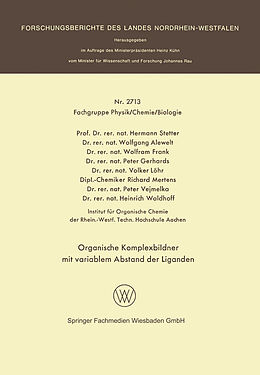 E-Book (pdf) Organische Komplexbildner mit variablem Abstand der Liganden von Hermann Stetter
