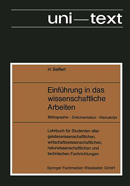 E-Book (pdf) Einführung in das wissenschaftliche Arbeiten von Helmut Seiffert