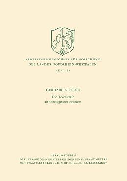 E-Book (pdf) Die Todesstrafe als theologisches Problem von Gerhard Gloege