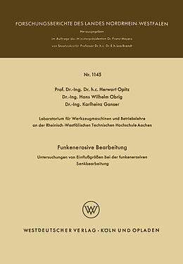 E-Book (pdf) Funkenerosive Bearbeitung von Herwart Opitz
