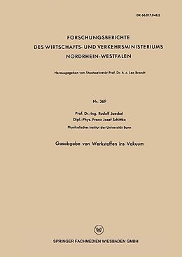 E-Book (pdf) Gasabgabe von Werkstoffen ins Vakuum von Rudolf Jaeckel