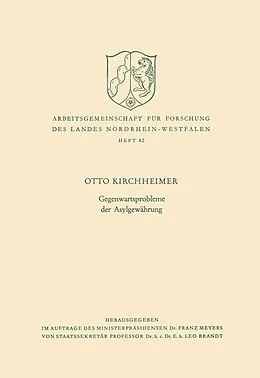 E-Book (pdf) Gegenwartsprobleme der Asylgewährung von Otto Kirchheimer