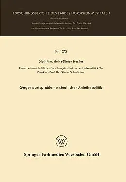 E-Book (pdf) Gegenwartsprobleme staatlicher Anleihepolitik von Heinz Dieter Hessler