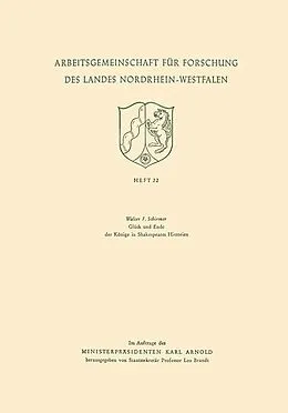 E-Book (pdf) Glück und Ende der Könige in Shakespeares Historien von Walter F. Schirmer