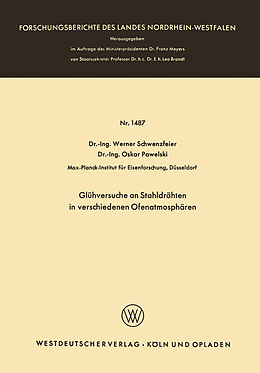 E-Book (pdf) Glühversuche an Stahldrähten in verschiedenen Ofenatmosphären von Werner Schwenzfeier