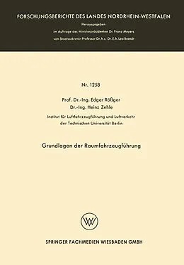E-Book (pdf) Grundlagen der Raumfahrzeugführung von Edgar Rößger