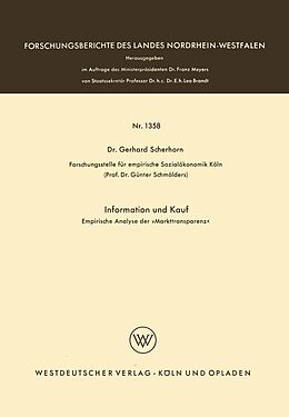E-Book (pdf) Information und Kauf von Gerhard Scherhorn