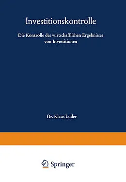 E-Book (pdf) Investitionskontrolle von Klaus Lüder