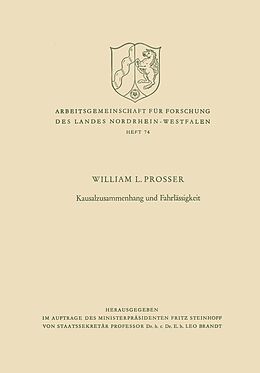E-Book (pdf) Kausalzusammenhang und Fahrlässigkeit von William Lloyd Prosser