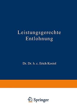 E-Book (pdf) Leistungsgerechte Entlohnung von Erich Kosiol
