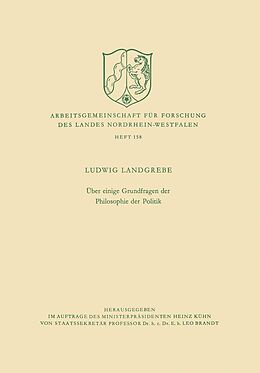 E-Book (pdf) Über einige Grundfragen der Philosophie der Politik von Ludwig Landgrebe