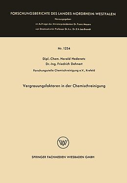 E-Book (pdf) Vergrauungsfaktoren in der Chemischreinigung von Harald Hedenetz
