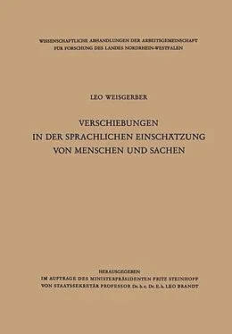 E-Book (pdf) Verschiebungen in der sprachlichen Einschätzung von Menschen und Sachen von Leo Weisgerber