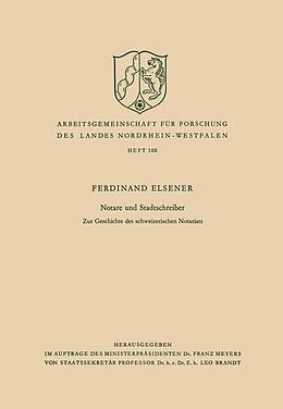 E-Book (pdf) Notare und Stadtschreiber von Ferdinand Elsener