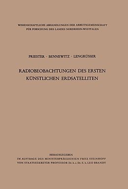 E-Book (pdf) Radiobeobachtungen des ersten künstlichen Erdsatelliten von Wolfgang Priester