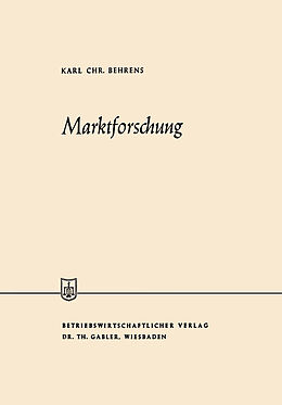 Kartonierter Einband Marktforschung von Karl Christian Behrens