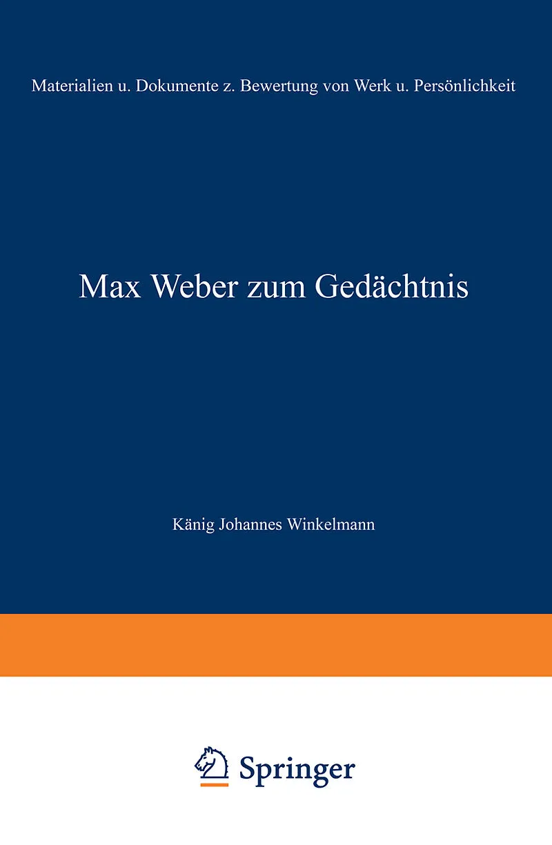 Max Weber zum Gedächtnis