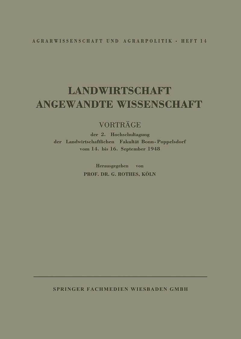 Landwirtschaft Angewandte Wissenschaft