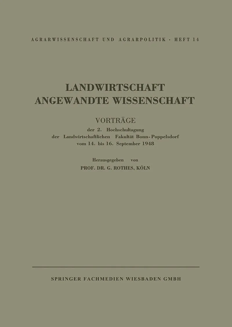 Landwirtschaft Angewandte Wissenschaft