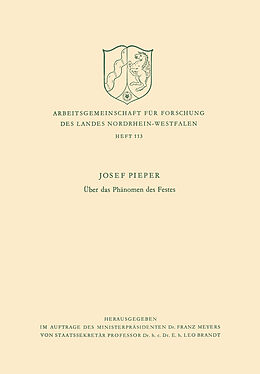 Kartonierter Einband Über das Phänomen des Festes von Josef Pieper
