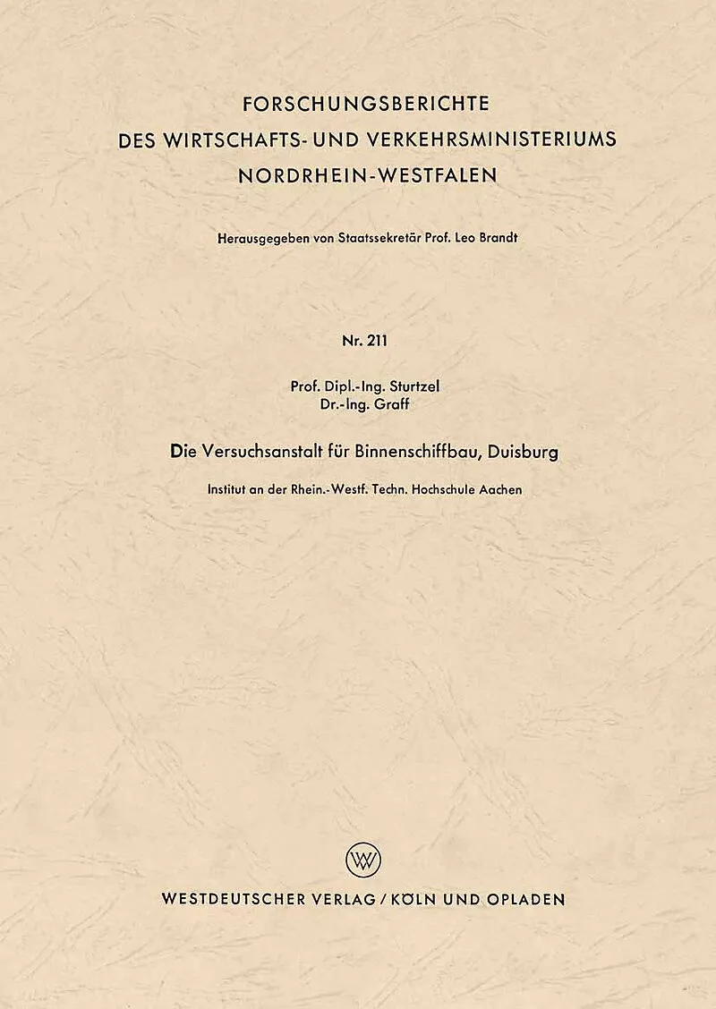 Die Versuchsanstalt für Binnenschiffbau, Duisburg