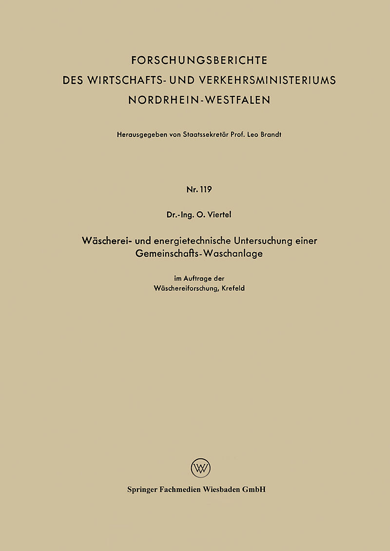Wäscherei- und energietechnische Untersuchung einer Gemeinschafts-Waschanlage