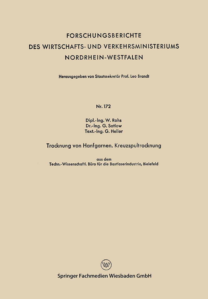 Trocknung von Hanfgarnen. Kreuzspultrocknung
