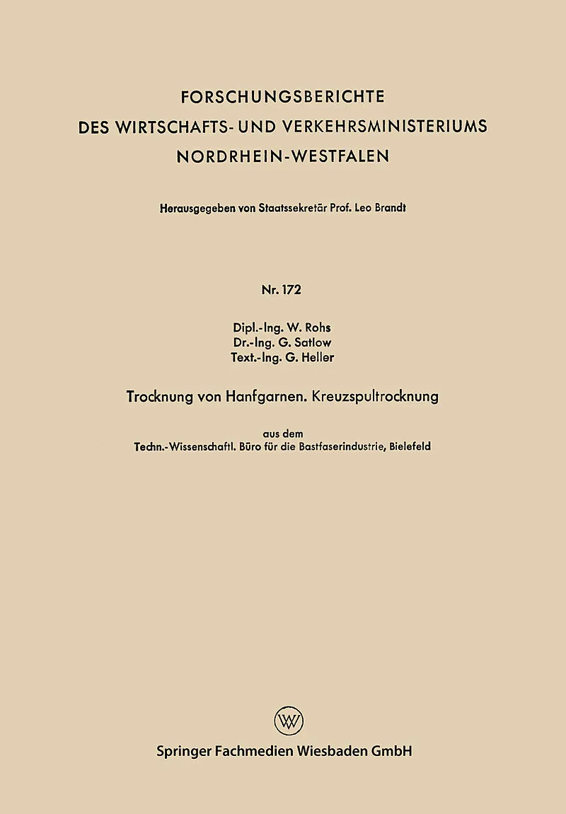 Trocknung von Hanfgarnen. Kreuzspultrocknung