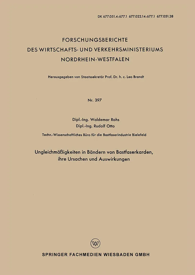 Ungleichmäßigkeiten in Bändern von Bastfaserkarden, ihre Ursachen und Auswirkungen